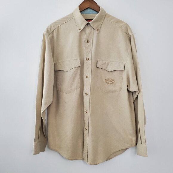 The Australian Outback Collection Mens Vintage Tan Shirt SIze L Rugged Ranch - Picture 1 of 8